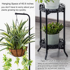 COPREE 2-tier Hanging Plant Stand 2 Pack, Space-Saving Iron Planter Shelves Flower Pot Organizer Rack Multiple Flower Pot Display Holder Shelf Indoor Outdoor Heavy Duty Planter Shelving Unit - Image 5