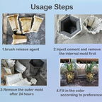 Hexagonal Cement Flower Pot Molds, Concrete Planter Moulds for DIY Garden Lover (44CM) - Image 5