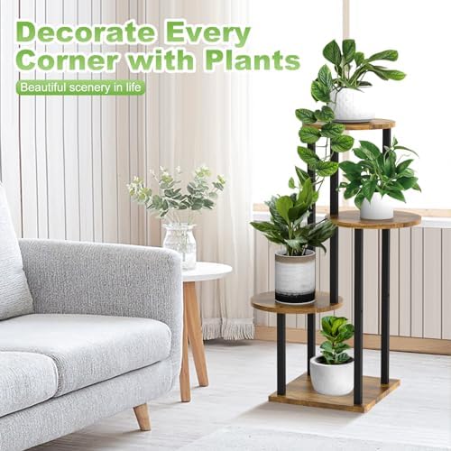 4 Tier Plant Stand Indoor Corner Tall Shelf for Multiple Plants - Image 4