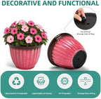 15" Large Planters for Outdoor Plants Set of 2 Plastic Flower Pots - Image 5