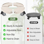 ToLanbbt 2 Pack Plant Caddy Stands with 360° Wheels Adjustable 15-22 in Rolling Stands Heavy Duty Large Plant Carts Dolly with Casters 440lbs Capacity for Large Planter, Garden Pot, Flower Pot, Beige - Image 6