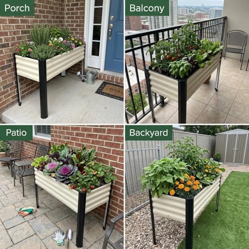 SnugNiture Raised Garden Bed with Legs, 48×18×32in, 2 Pack, White - Image 3