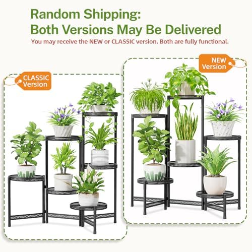 iDavosic.ly 6 Tier Large Plant Stand Indoor Outdoor, 10 In Tray, Iron Black - Image 2