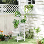 4 Tier Plant Stand Indoor Outdoor, Tall Metal Corner Flower Shelf Holder for Multiple Plants, Space-Saving Rustproof Plant Display Rack for Patio Balcony Garden Living Room Porch, White - Image 2
