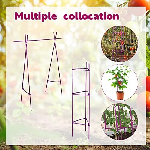 Chunful 10 Packs Tomato Cages for Garden Support up to 48", Purple - Image 5