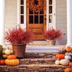 RECUTMS Fake Fall Outdoor Flowers Artificial Lavender Plants,Autumn Decor - Image 7