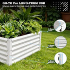Anleolife 6x3x1.5ft Rectangle Galvanized Raised Garden Bed, Antique White - Image 5