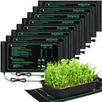 ROCEEI 8 Pack Seedling Heat Mat 10" X 20.75" Waterproof Seed Starter by ROCEEI
