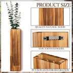 Skylety 6 Pack Wood Wall Planters for Indoor Plants Wooden Hanging Vase Farmhouse Wall Decoration for Bedroom and Living Room(Wood Color) - Image 3