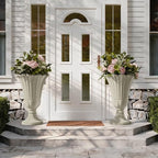 24" Tall Urn Planters for Outdoor Plants, Urns and Pedestal, Beige - Image 6