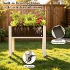 Elevated Raised Garden Bed with Wheels，74" Planter Outdoor Plants,White - Image 6