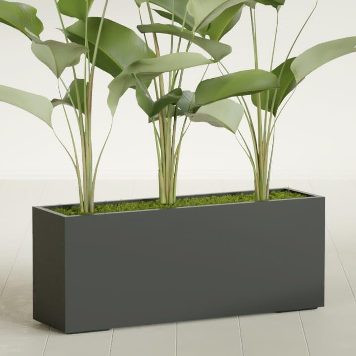 Greenline Leo Tall Rectangular Fiberglass Planter, Outdoor Planter Box - Image 2