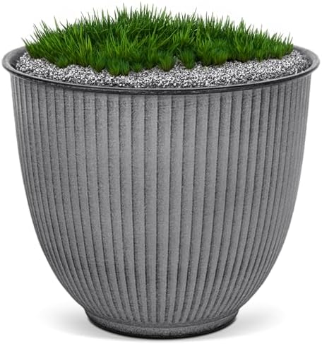 Headwind Robert Allen Natural Ironstone Decorative Planter, Archer Collection, Charcoal, 10-inch by Headwind