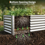 2 Pack Galvanized Raised Garden Bed Kit, Large Rectangular Metal Oval Raised Garden Beds, Outdoor Deep Root Box Planter for Gardening, Vegetables, Flowers, Herbs (4x2x1.5FT, Silver) - Image 4