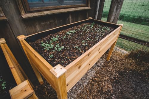 Backyard Expressions Wooden Raised Garden Bed|Elevated Planter Box with Included Bed Liner|Outdoor Vegetable, Flower, and Herb Gardening (4' x 2') - Image 6