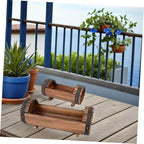 Rustic Half Barrel Flower Pot Set 2Pcs Heat-Treated Outdoor Planters - Image 6