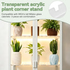 3 Pcs Clear Acrylic Plant Corner Shelves, 8mm Thick Load Bearing Acrylic Shelves Fit Milsbo Tall Greenhouse Cabinet, Ventilated Replacement Display Trays for Potted Seedlings A - Image 5