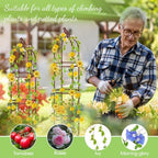 Sadnyy 2 Pack 7 ft Garden Trellis Obelisk for Rose Trellis Climbing Plants Outdoor Rustproof for Pots Tall Tower Plant Support Metal Garden Vines Flower Plants Support Outdoor Indoor(Brown) - Image 7