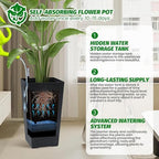 Self-Watering Tall Planters Set of 2, 22.5 Inch Large Indoor Outdoor Flower Pots with Water Level Monitor & Drainage, Modern High Front Porch Planters for Patio Home Decor, Black - Image 7