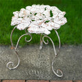 Outdoor Cast Iron Flower Stand, Heavy Duty Cast Iron Potted Plant Stand,Garden Potting Bench Table,Round Potted Plant Stand Rack,Decorative Flower Pot Holder,for Home Garden,White,Small by Unknown