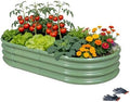 6×3×1 ft Light Green Metal Galvanized Raised Garden Bed, Easy Assembly Outdoor Garden Planter for Gardening Fruit, Vegetables, Flowers & Herbs by Gartist