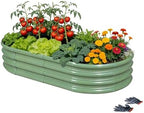 6×3×1 ft Light Green Metal Galvanized Raised Garden Bed, Easy Assembly Outdoor Garden Planter for Gardening Fruit, Vegetables, Flowers & Herbs by Gartist