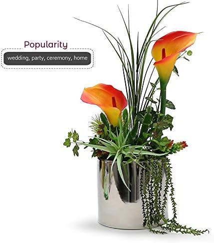 WGVI Silver Ceramic Cylinder Vase Width 6.5" Height 6", Flower Arrangements, Candle Holder, Terrarium Planter Pot, Storage Container Organizer, Pen Brush Holder, Smooth Silver Tabletop Decor, 6 Pc - Image 5