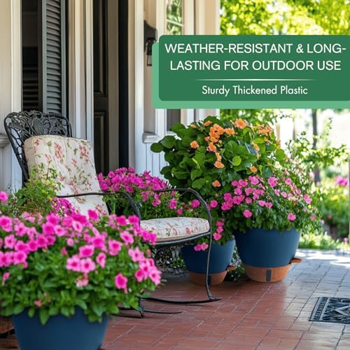 8/10/12 Inch Self Watering Pots for Indoor/Outdoor Plants with Drainage - Image 5