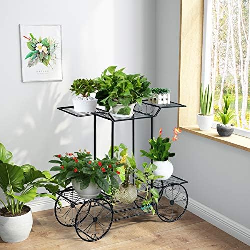 GIANTEX 6-Tier Plant Stand Indoor Flower Pot Holder, Metal Display Shelf - Image 2