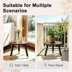 2-Pack Mid Century Plant Stand for Indoor Plants, Modern Wood Flower Pot Holder Stand for Living Room, Decorative Small Round Side Table for Balcony, Patio, Office, 8.9” High, Walnut - Image 7