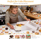 COTOPHER 14x14x6 In Sheet Cake Boxes, 16pcs White Bakery Boxes with Window - Image 4