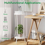 IBUYKE 30 Inch Tall Plant Stand Indoor, 2 Tier Flower Stand, White TMJ074W - Image 6