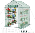 VEVOR Walk-in Greenhouse, 55.5" x 56.1" x 78.7" Greenhouse for Outdoors with PE Cover, 2 Tiers 8 Shelves, Roll-Up Zipper Door, Walk in Green House, Portable Plant Garden Hot House for Backyard Outside by VEVOR