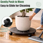 12 Inch Metal Plant Caddy with Wheels Set of Three Heavy-Duty Rolling Plant Stand Lockable Wheels Plant Dolly for Indoor Outdoor Planters Flower Pot Mover Rollers Plant Coasters Trolley - Image 5