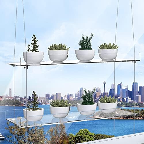 2-Pack Adjustable Clear Acrylic Plant Stands for Windows - Image 3
