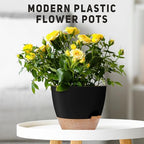 YNNICO 12" 10" 9" Large Self Watering Plant Pots, 3 Pack Flower Pots Planters with Multi Mesh Drainage Holes for Indoor Outdoor Garden Plants and Flowers (Black) - Image 7