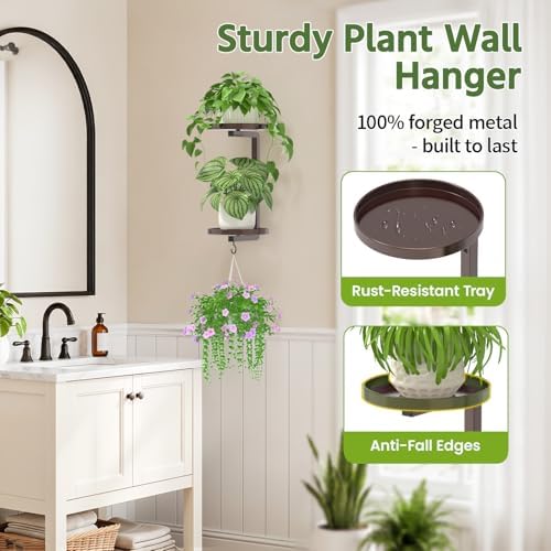 LASZOLA Plant Hanger Holder Window Shelf Wall Mounted Indoor, 2 Pcs Bronze - Image 4