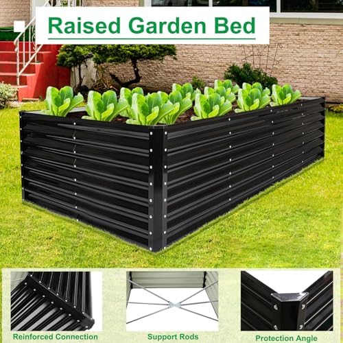JERIA 8×4×2ft Galvanized Raised，Outdoor Metal Raised Garden Bed, Rectangular Deep Root Planter Box for Vegetables, Flowers, Herbs - Image 4