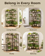 Bamworld Corner Plant Stand Tall Indoor Plant Shelf for Multiple Plants - Image 7