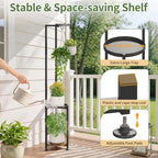 LASZOLA Hanging Plant Stand Shelf Indoor Tall, Corner 2 Tier Black 61 In - Image 6