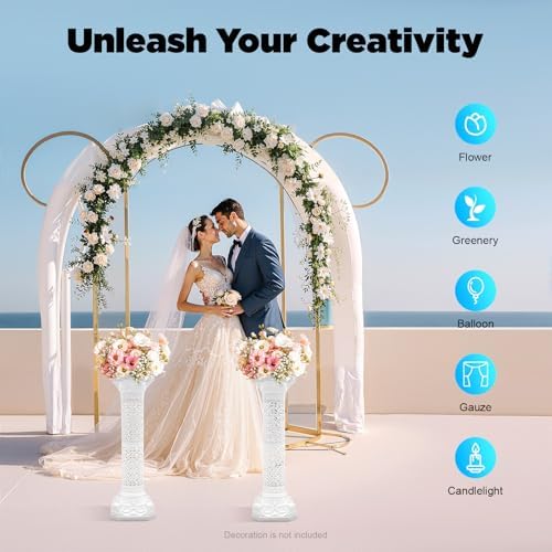 2Pcs Wedding Roman Column Elegant Roman Pillars Stand, Flower Pot Columns Stand Pedestal Tall Wedding Centerpiece Stand for Wedding Party Celebration Decor - Image 5