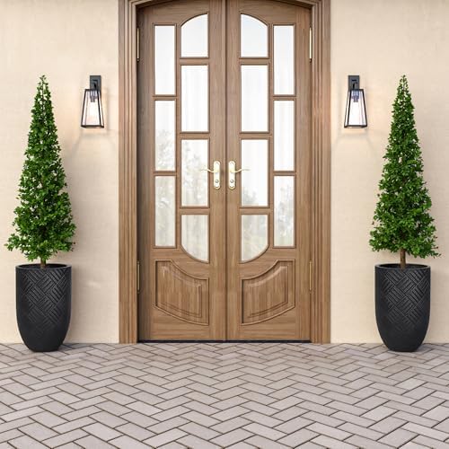 Oakrain 17.7" Tall Planter for Indoor Plants, Black Large Floor Planter - Image 5
