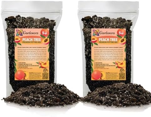GARDENERA Premium Peach Potting Soil Mix - Perfect Balance of Nutrients, Drainage, and Aeration for Thriving Peach Trees - 10 QUARTS by Gardenera