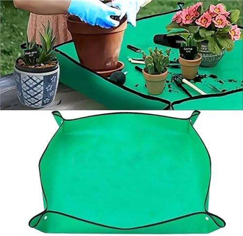 Waterproof Foldable Planting Mat Garden Potting Pad for Flowerpot Transplanting Mixing Soil Tool for Indoor Plant Repotting(100x100cm A Normal) - Image 3