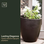 Mayne Modesto 30in Round Modern Planter, Neptune Blue - Image 3