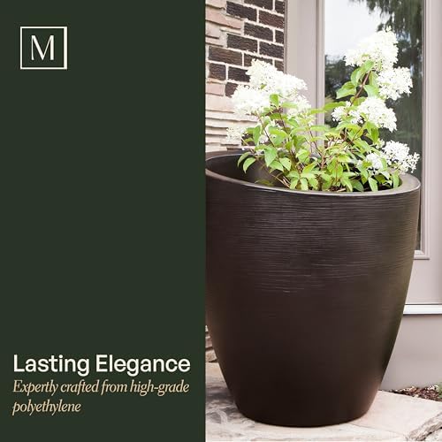 Mayne Modesto 30in Round Modern Planter, Neptune Blue - Image 3
