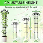 2-Pack 65-Inch Garden Trellis for Climbing Plants,Heavy-Duty Metal Obelisk with Mushroom Top,Stable Support for Potted Clematis,Tomato,Cucumber,Rose,Pea & Vine - Image 2