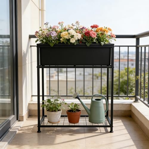 Raised Garden Bed Elevated Planter Box with Legs Black - Image 7