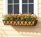 Y&M 2 Pack Hanging Railing Planter Boxes, 30 Inch Adjustable Balcony & Deck Planter, Heavy Duty Metal Flower Box for Porch, Fence & Window, Outdoor Plant Holder - Image 6