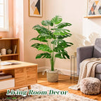 Der Rose 44" Tall Fake Plants, Artificial Tree in Straight Woven Basket - Image 2